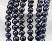 natural black pearl beads round
