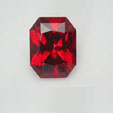 hydrothermal red ruby square cut corners
