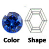 lab created dark blue sapphire hexagon