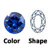 lab created dark blue sapphire oval