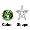 lab created green tourmaline star