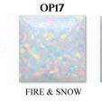 opal lab created fire and snow oval